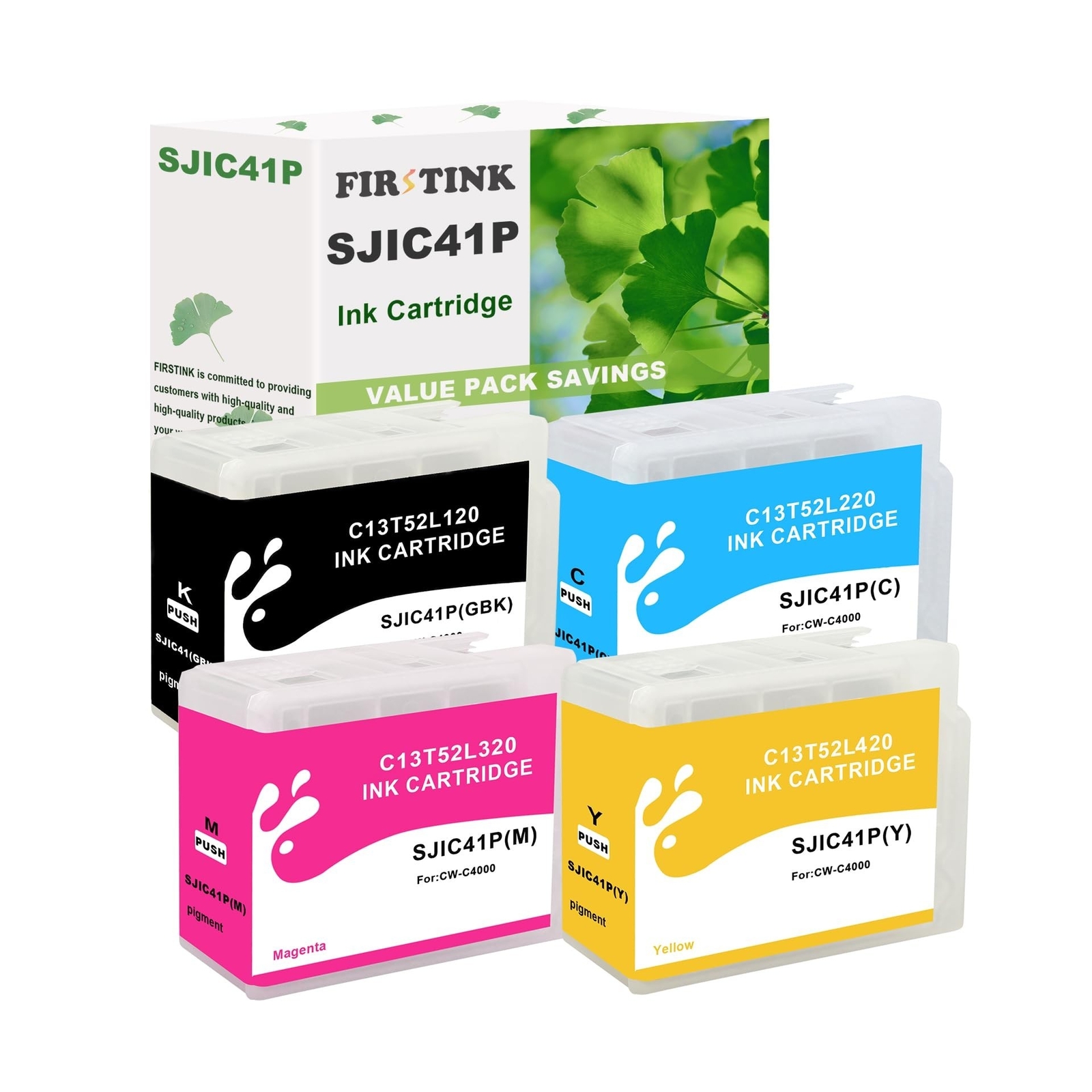 SJIC41P Ink Cartridges SJIC41P-BK SJIC41P-C SJIC41P-M SJIC41P-Y Ink Set Reman...