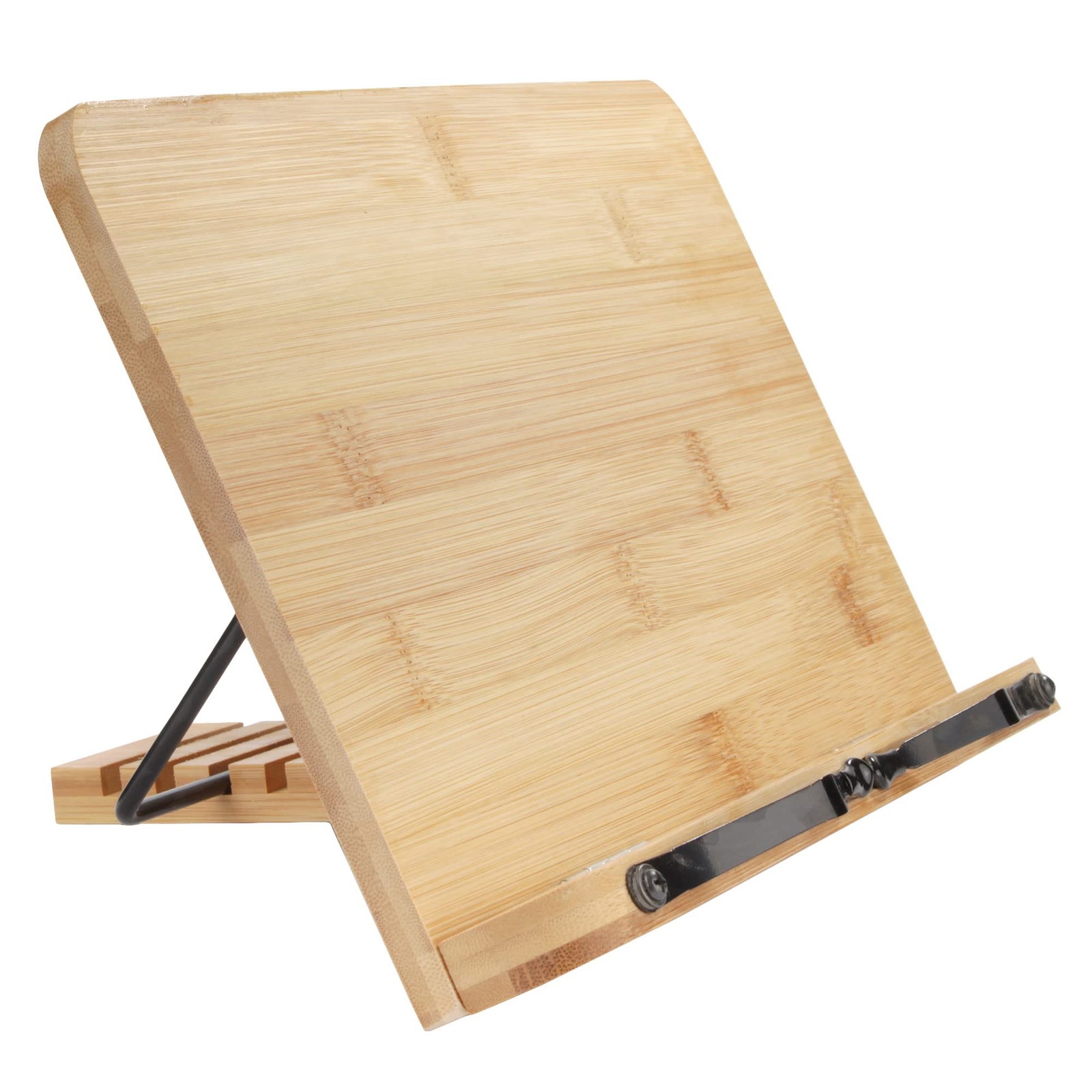 Universal Bamboo Book Stand, for Cookbooks, Reading, Cell Phone, Art, Sheet