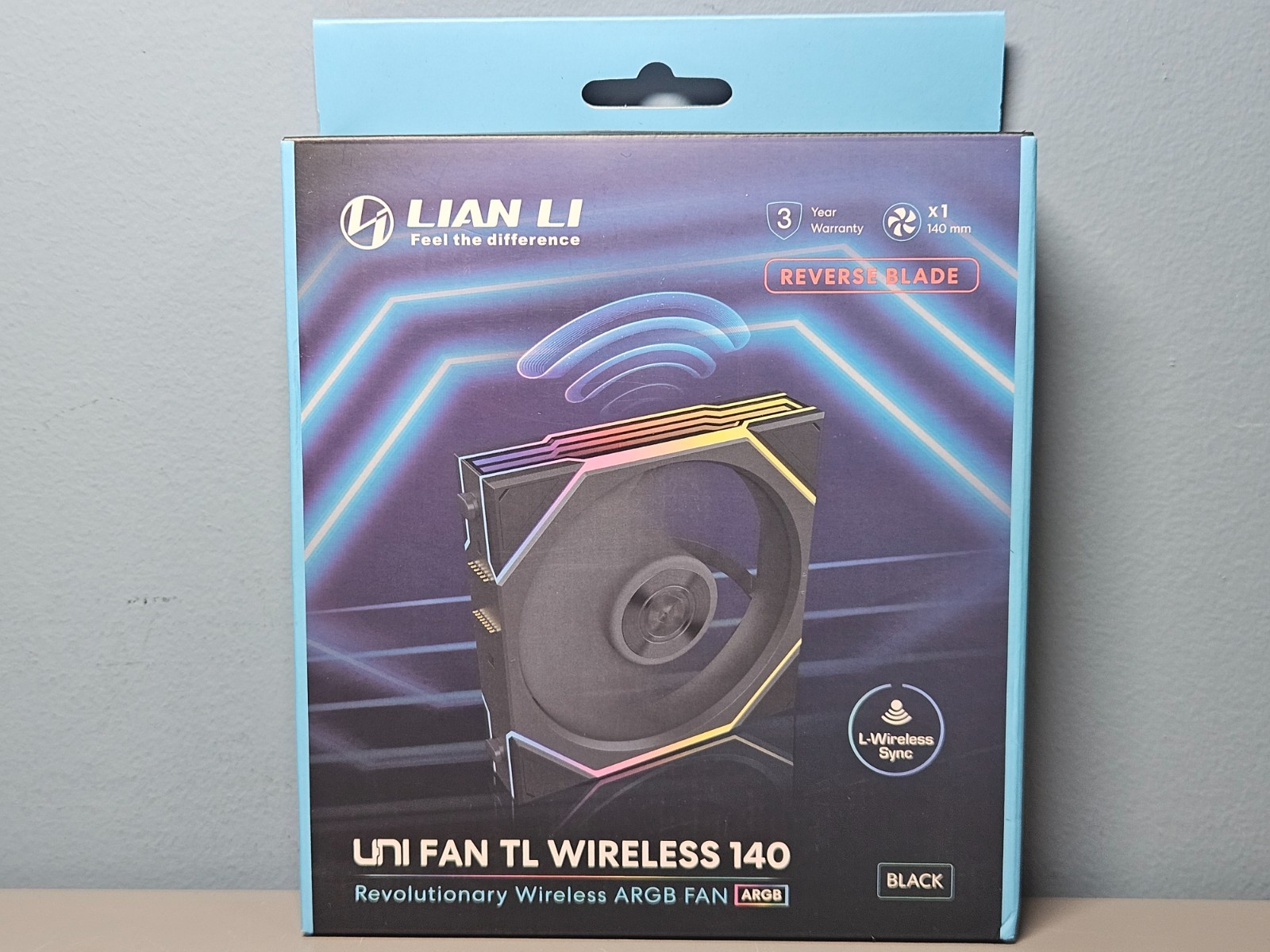 Lian Li Uni Fan TL Wireless 140 ARGB Single Reverse 14RTL1W1B Black-New & Sealed