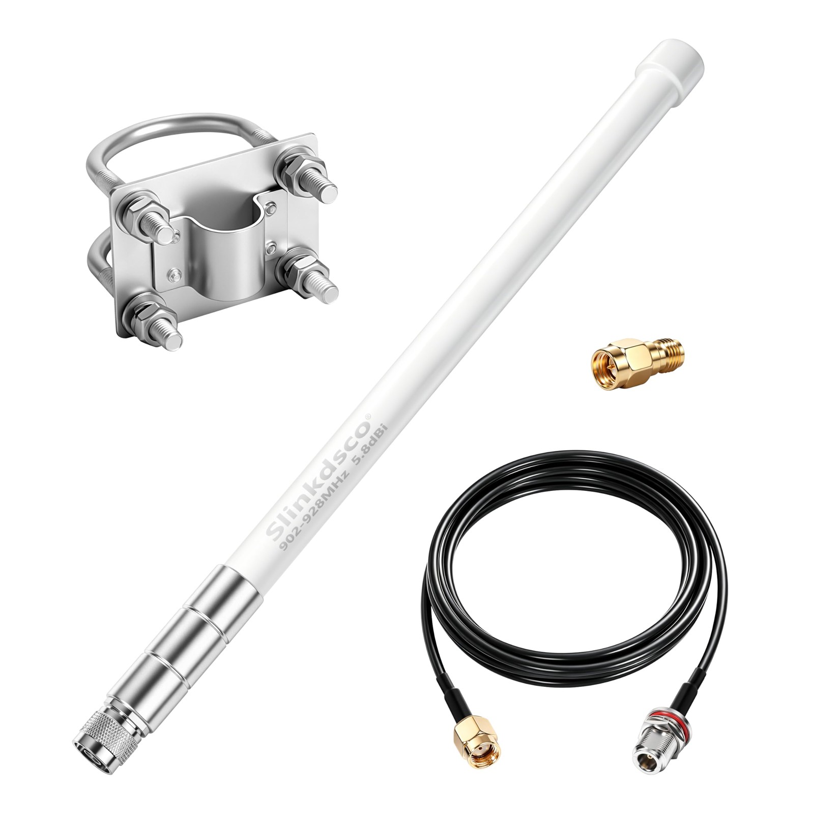 Waterproof 5.8dBi Meshtastic LoRa 915MHz Fiberglass Antenna 20FT Cable Heltec