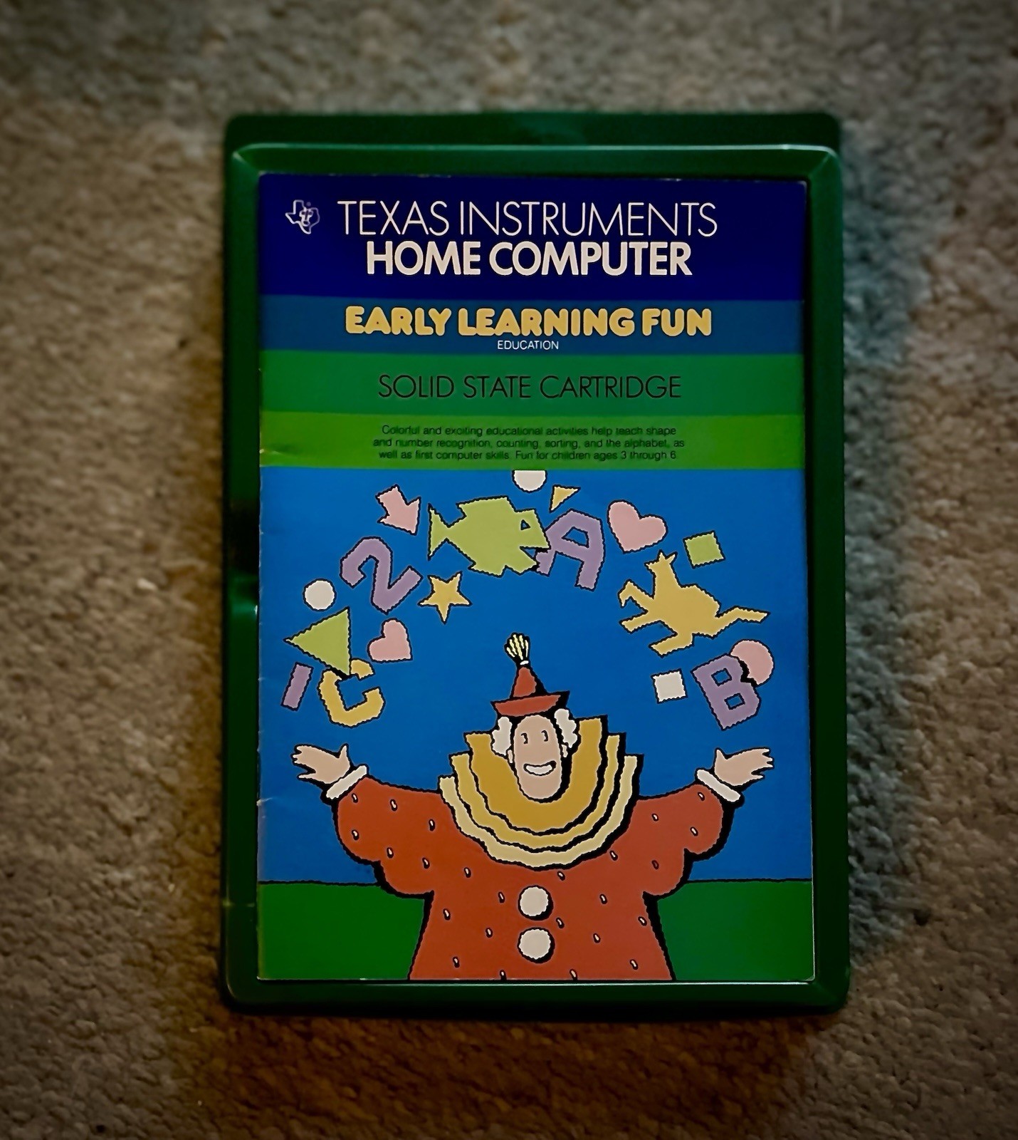 1982 Texas Instruments Early Learning Fun TI-99/4A Vintage Video Game Cartridge
