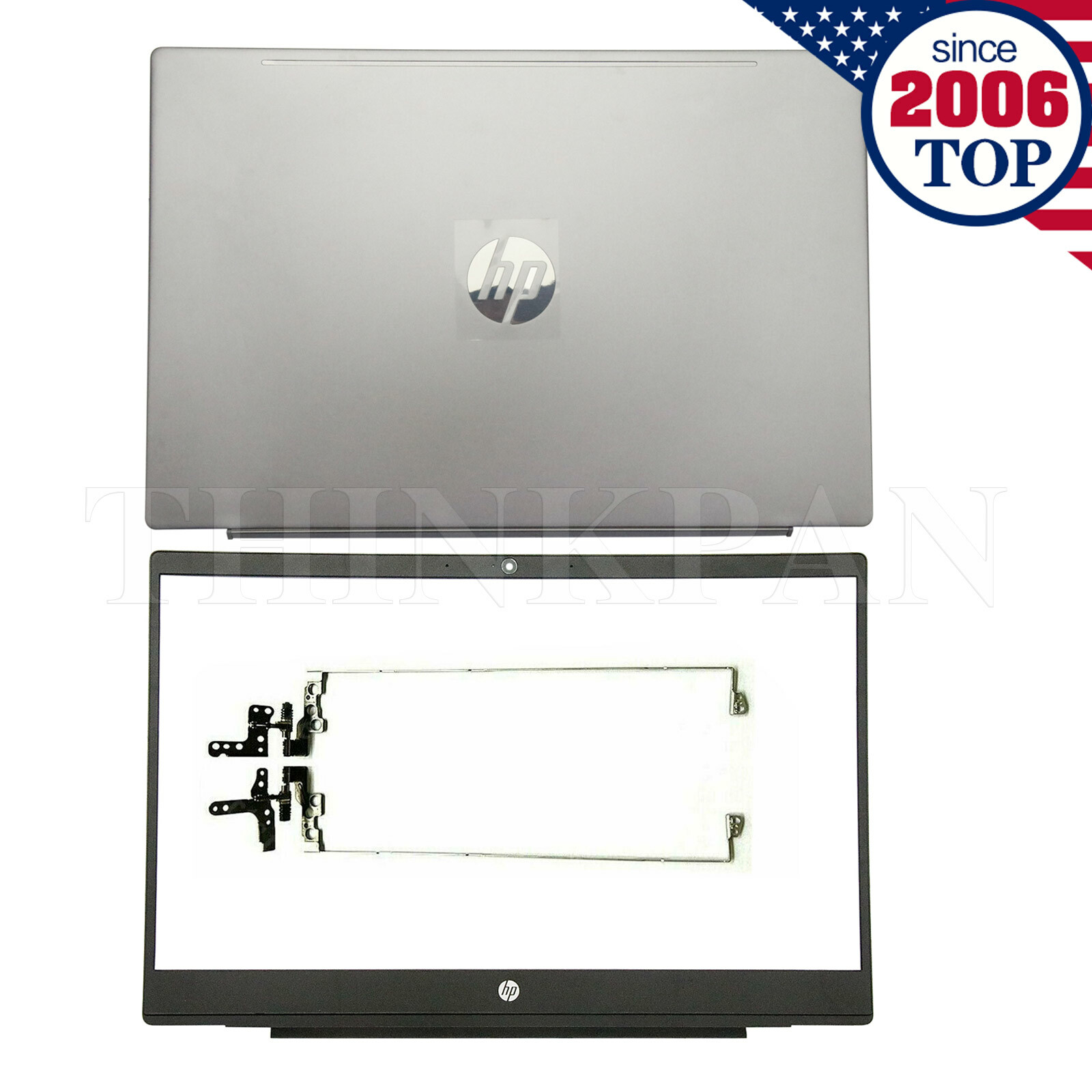 New For HP Pavilion 15-CS 15-CW LCD Back Cover + Front Bezel W Hinges Grey