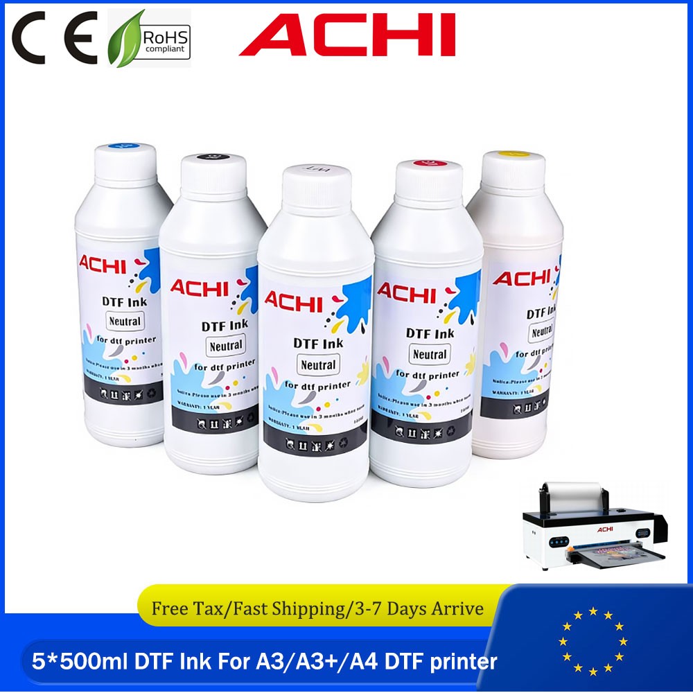 ACHI 5 Bottle 500ml DTF Ink For Epson DTF Printer Supply Equipment EU Stock
