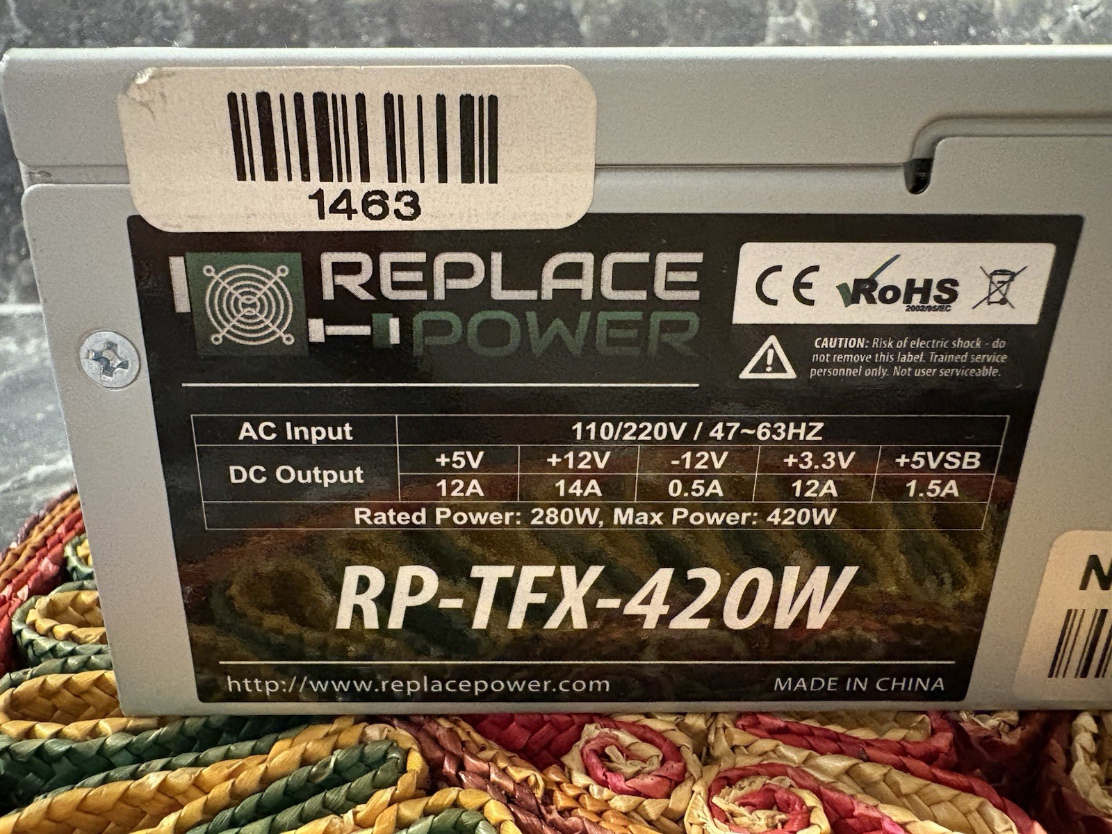 Replace Power RP-TFX-420W Computer Power Supply