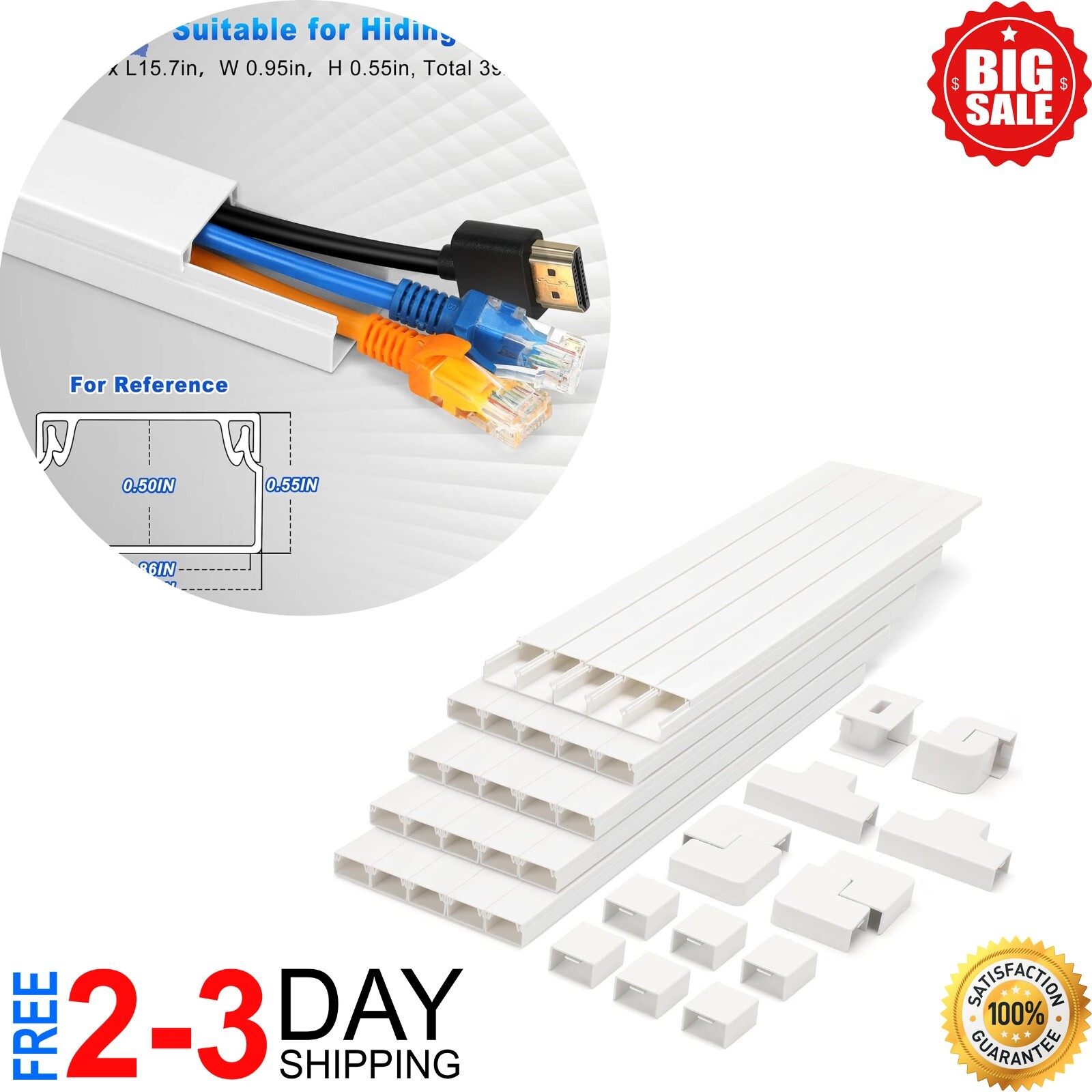 Cord Cover Raceway Kit 392.5 Inch Paintable Cable Concealer Wire Hider for Wall
