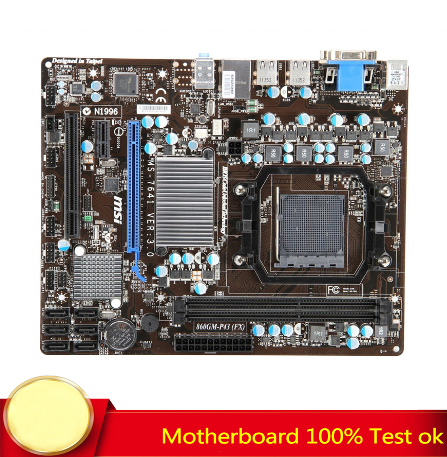 FOR MSI 860GM-P43 (FX) Motherboard Supports MS-7641 N1996 880G Tested OK
