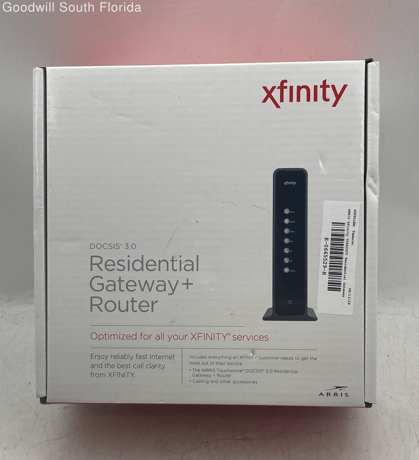 Arris Xfinity TG862GCT Black Residential Gateway & Router With Box Not Tested