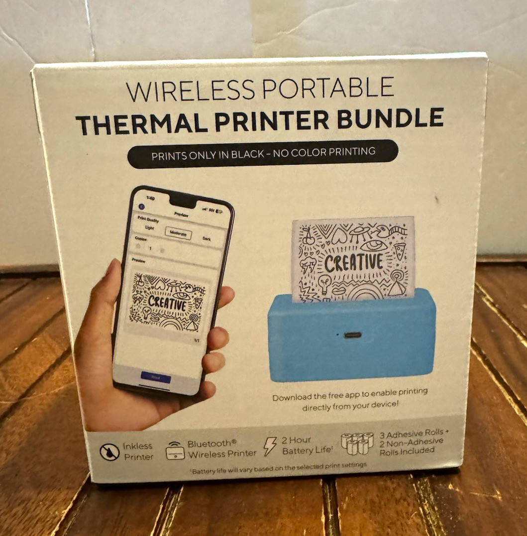 Core Innovations CTP500TL Portable Bluetooth Thermal Printer Bundle