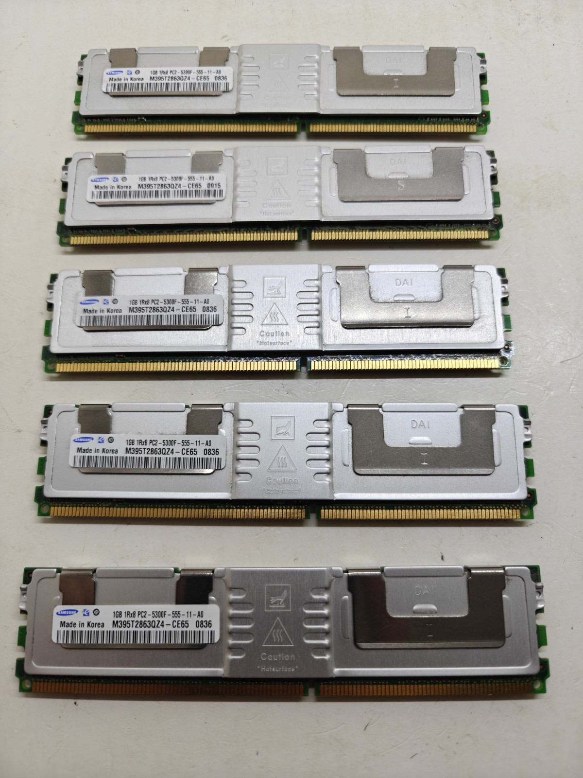 5GB (5x1GB) SAMSUNG 240 PIN Server RAM Memory 1RX8 PC2-5300F-555-11-A0