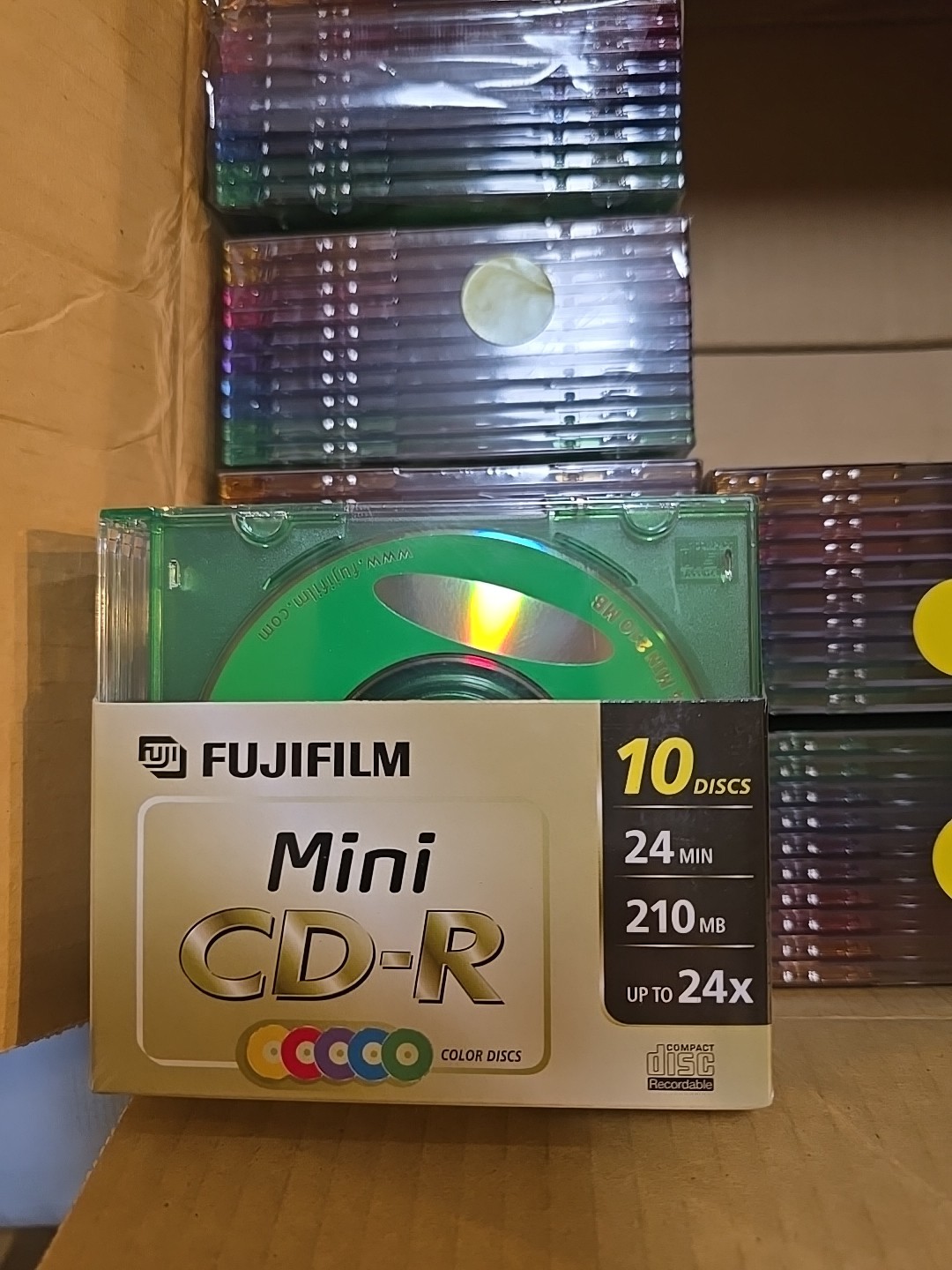 NEW: Fujifilm Mini CD-R 24 Minute 210MB 24x Write Speed Pack of 7 Lot Of 10 Box