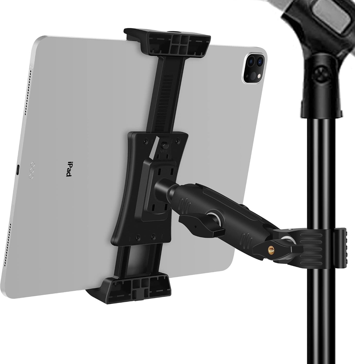 Ipad Holder for Mic Stand, Tablet Phone Holder Micophone Music Stand Mount Adjus