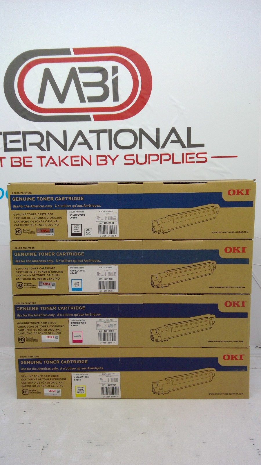 Genuine OKI C9600/C9800 *Full Set K,M,Y,C* 42918984 42918983 42918982 42918981