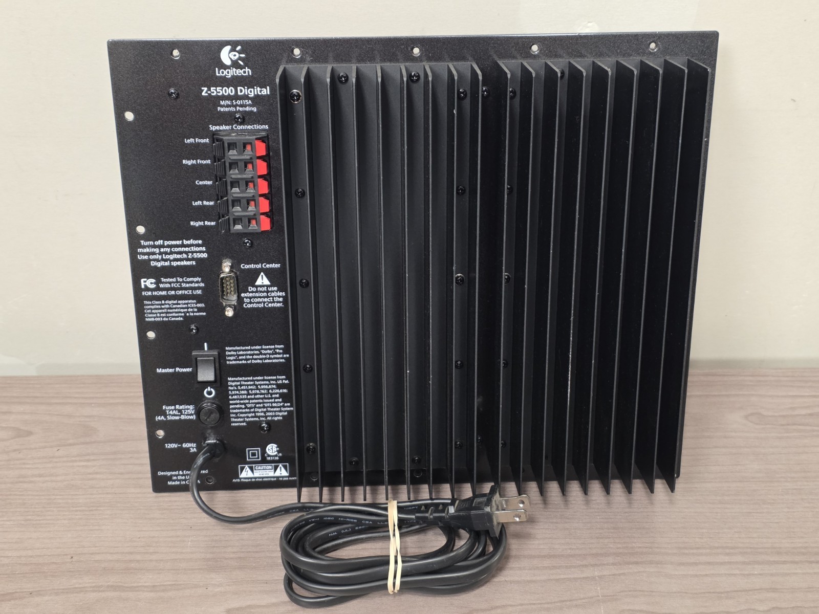 Logitech Z5500 AMPLIFIER PLATE ONLY - FOR PARTS OR REPAIR 