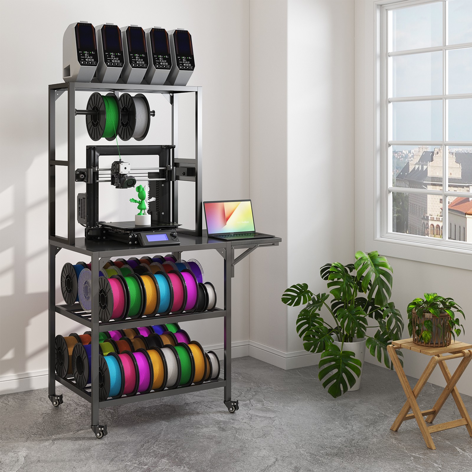 3D Printer Stand, Heavy Duty 3D Printer Table Stand with Filament Storage Rack