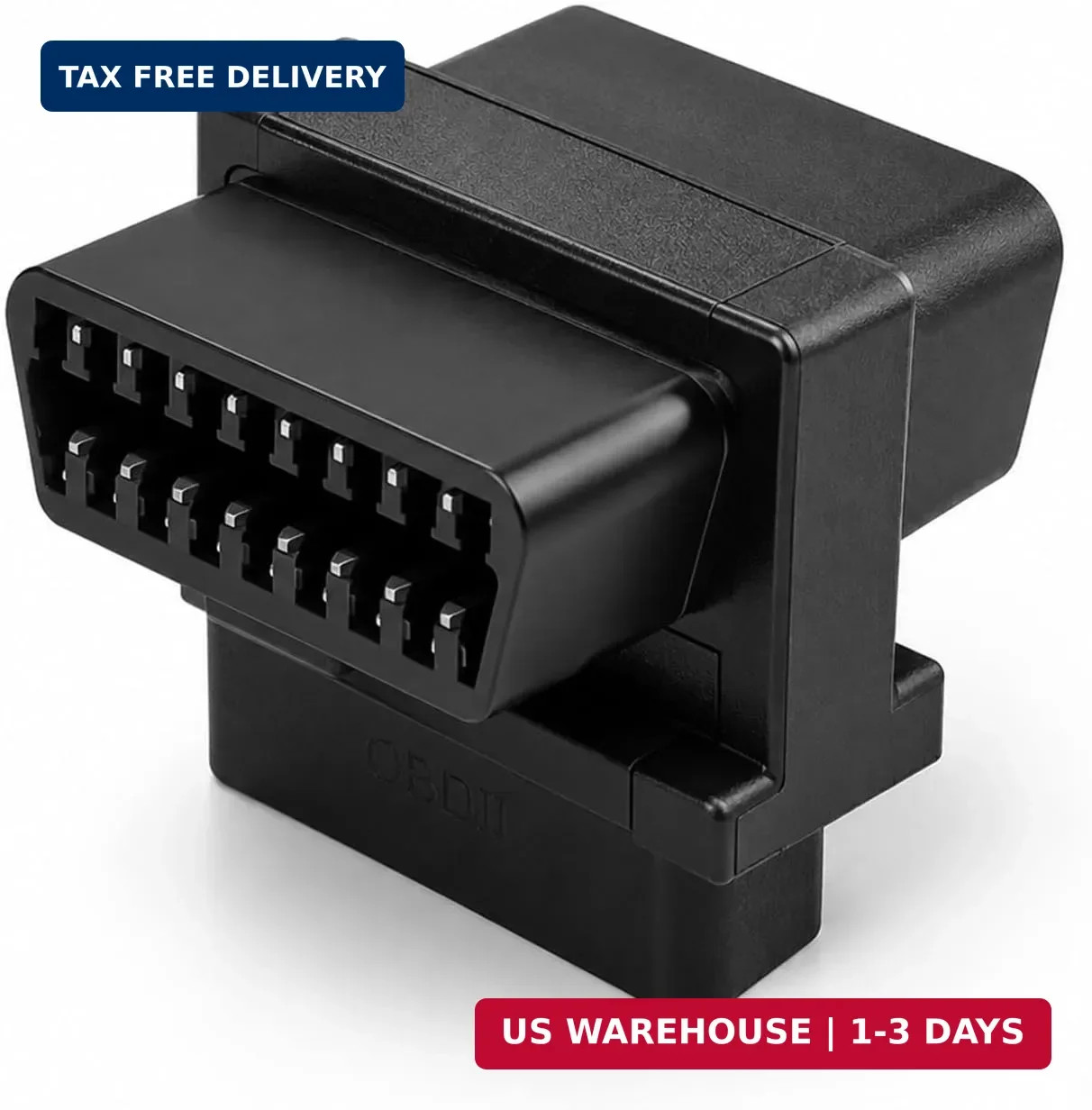 OBD2 Splitter, Portable 16 Pin OBDII Port 1 Male to 2 Female T Splitter Converte