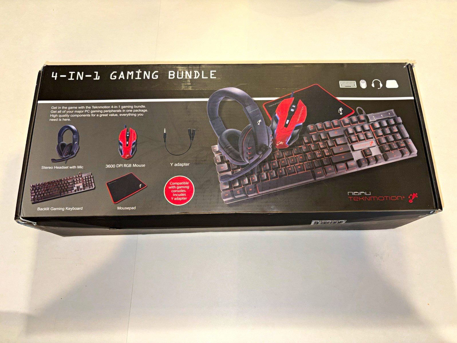 TekNmotion Nibiru 4-in-1 Gaming Bundle USB RGB Keyboard Mouse Headset Mousepad