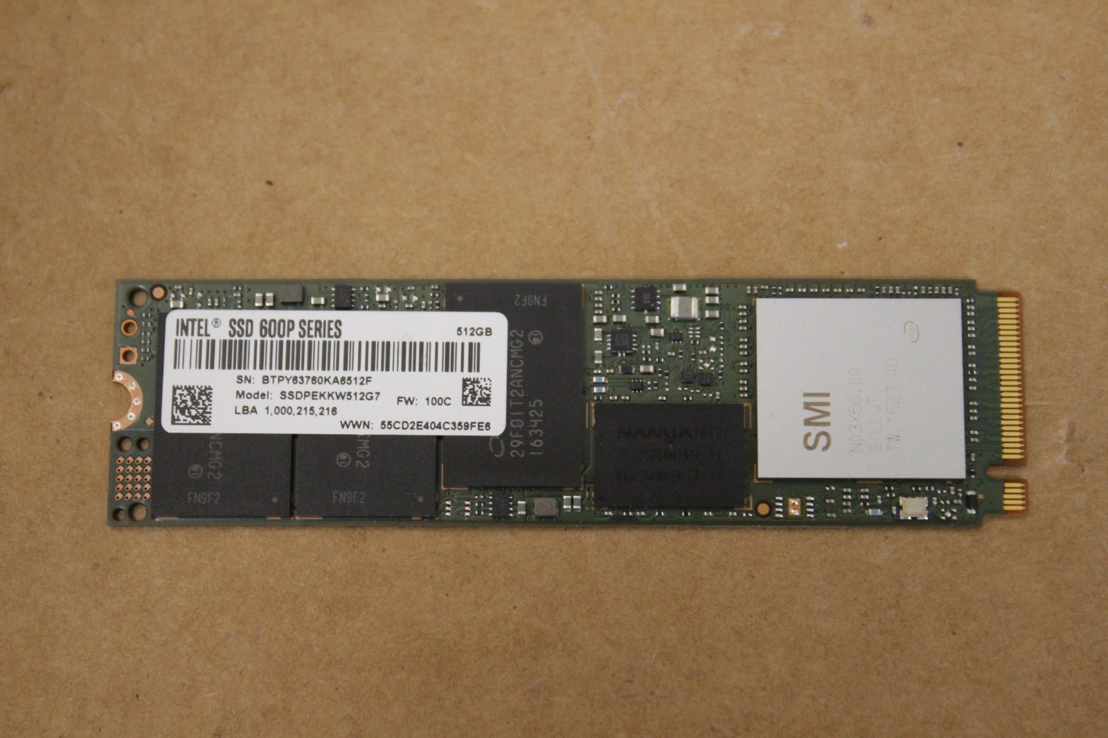 Intel SSD 600P SSDPEKKW512G7 512 GB NVMe Solid State Drive
