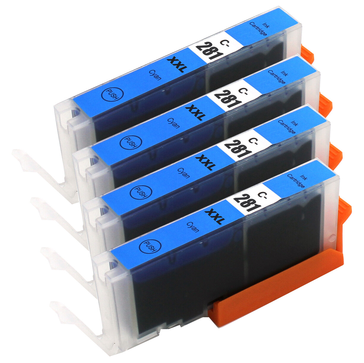 4PK CYAN CLI-281XXL Ink Tank + chip use for Canon TS6120 TS6220 TS6320 TR7520