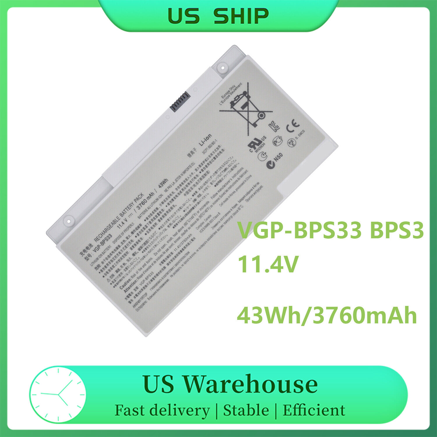 Genuine VGP-BPS33 Battery For Sony Vaio SVT-14 SVT-15 SVT1511A11L SVT15112CXS
