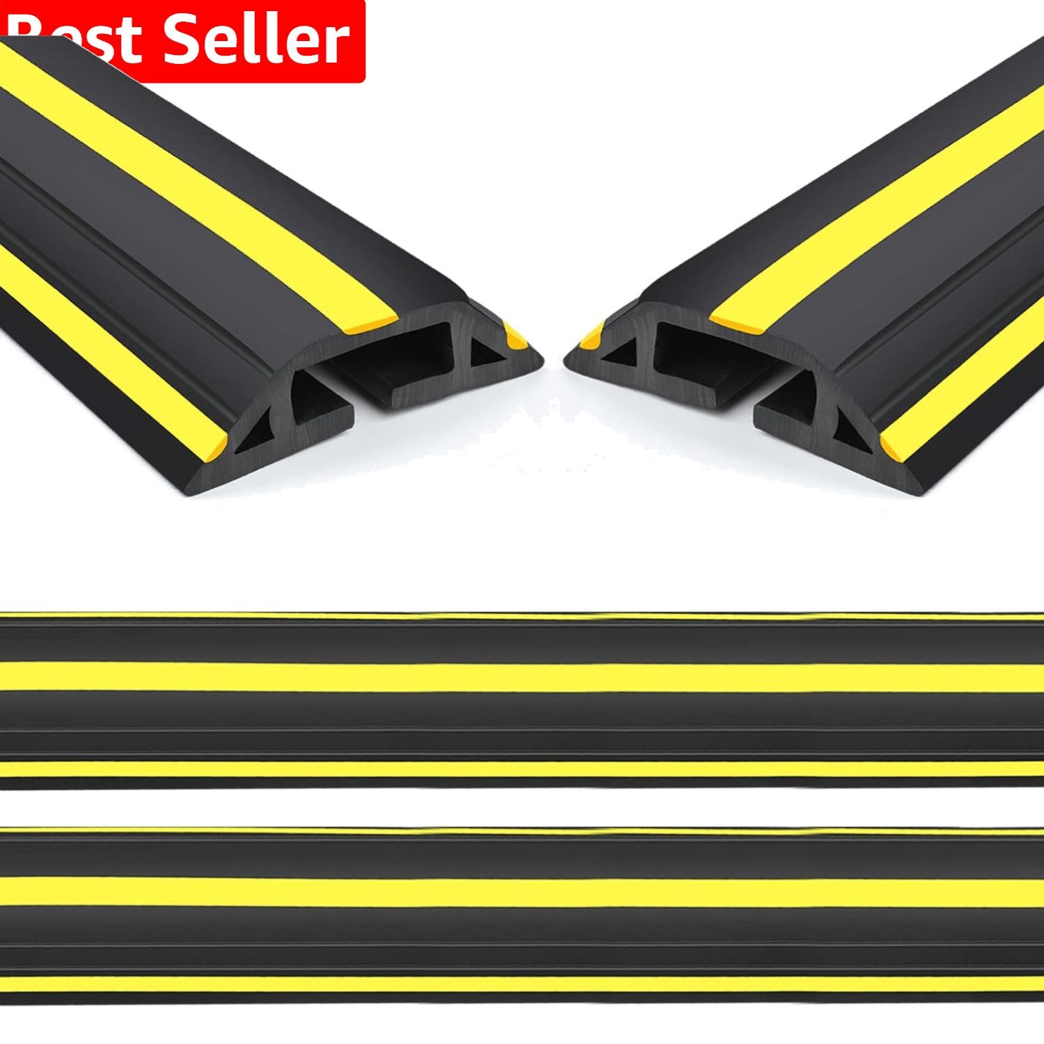 Heavy Duty 10 ft PVC Cable Cover - Easy Unroll, Self-Adhesive Safety Solution