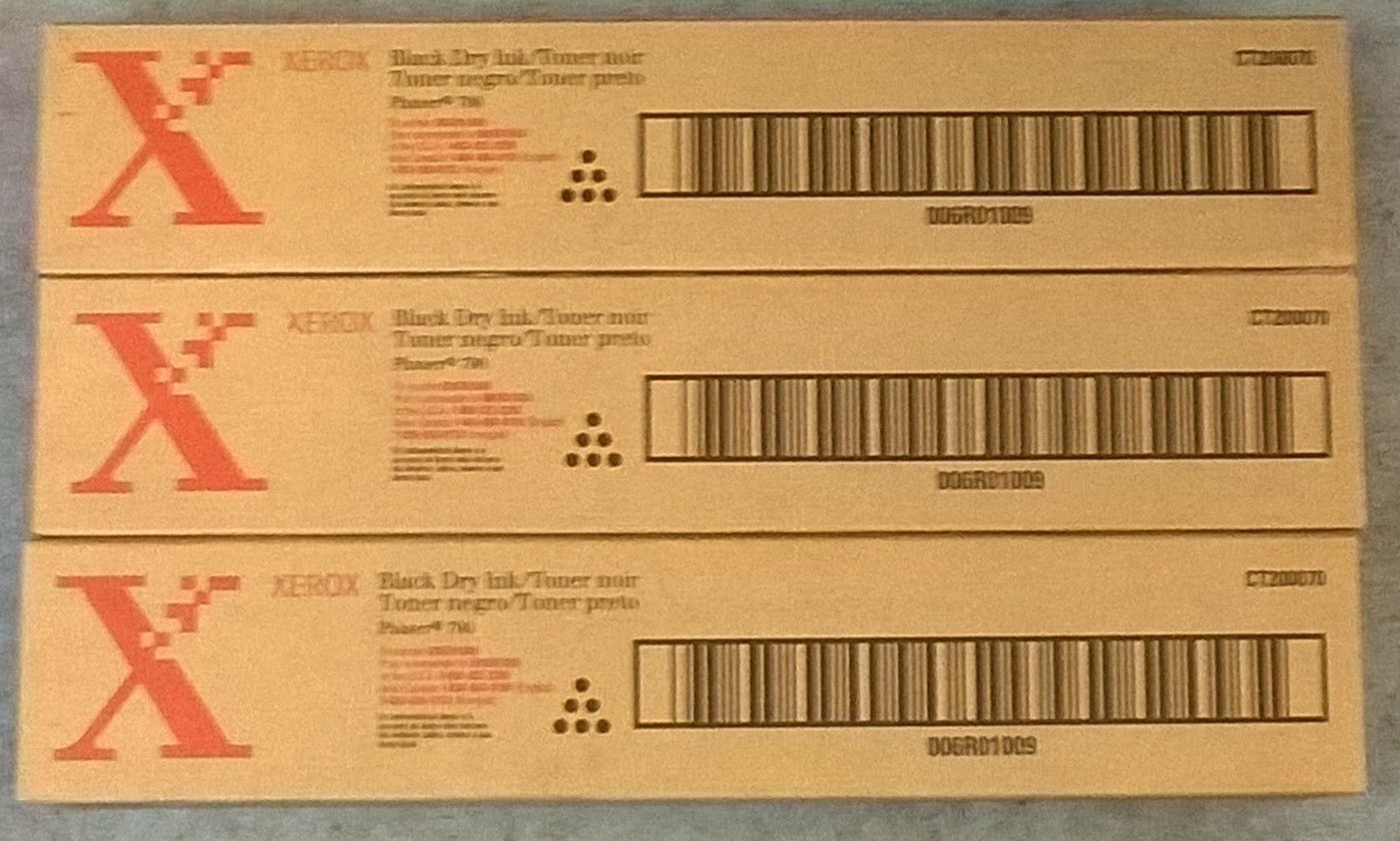 XEROX 006R01009 6R1009 Lot of 3 Black Dry Ink Toner Cartridge GENUINE NEW