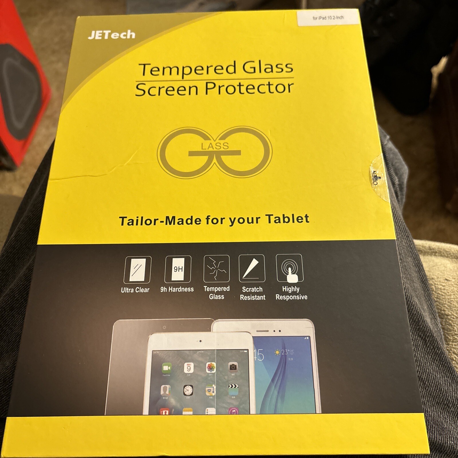 JETech Tempered Glass Screen Protector for Apple iPad 10.2-Inch 