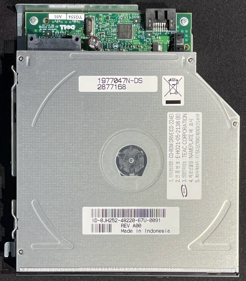 Teac 24X Slimline CD-ROM Drive (CD-224E) w/ Dell Optiplex 740 SATA Board / HH217