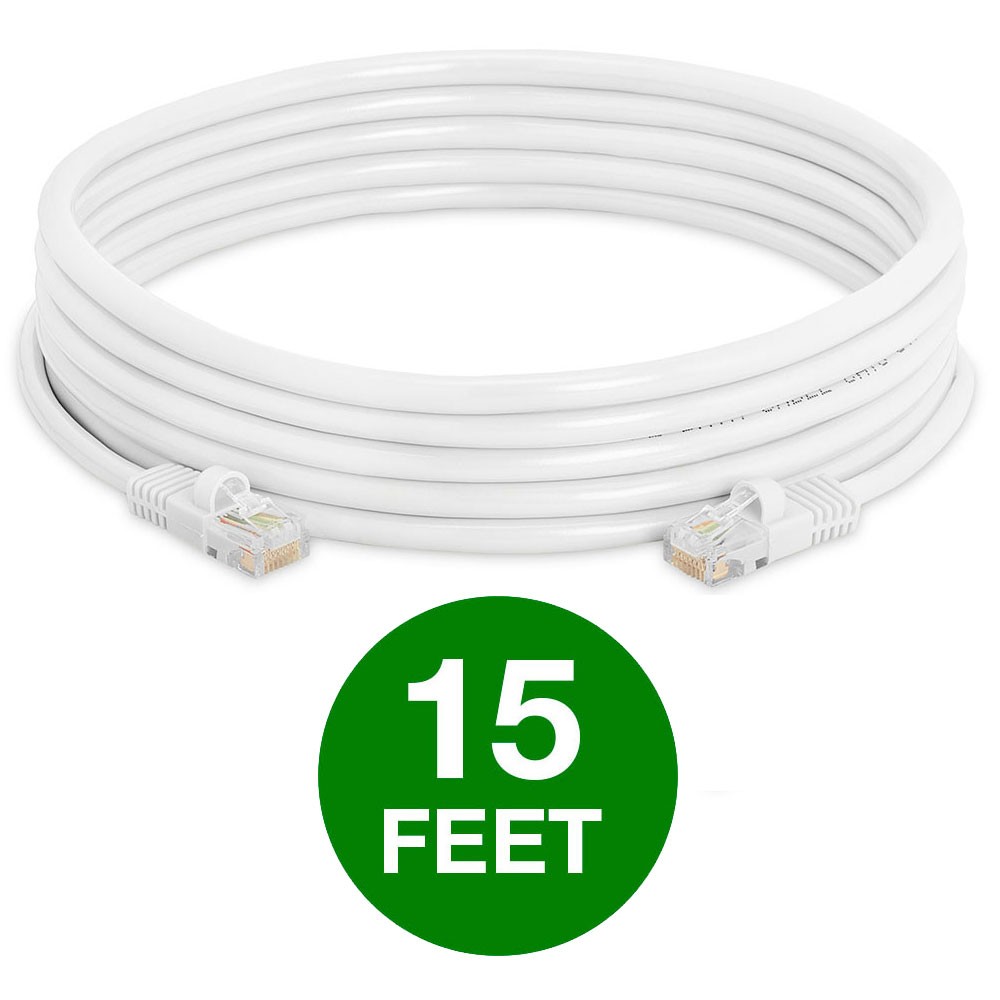20 PCS Cat5e Patch Cable 1.5-15ft Premium Ethernet Cord for Home & Office White