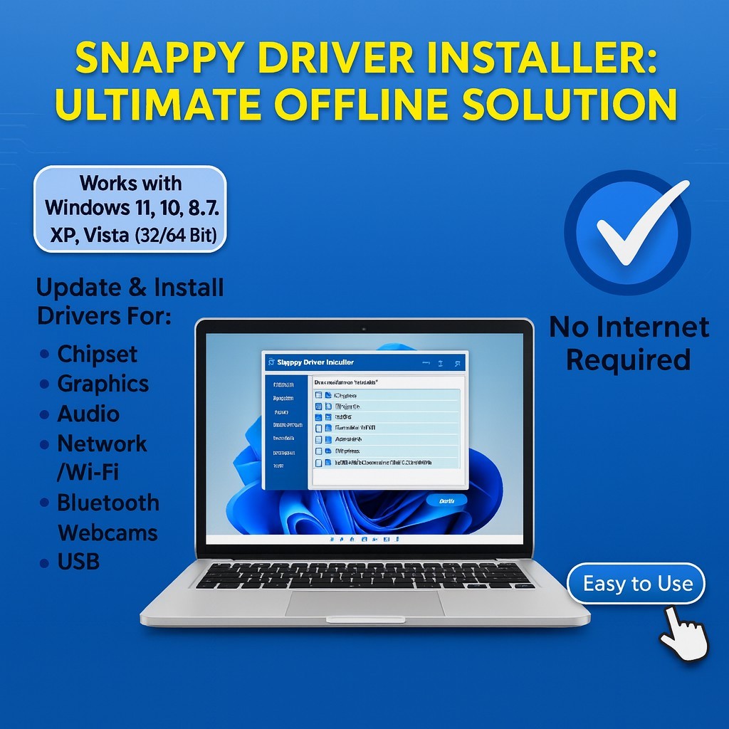 64GB USB 3.0 Snappy Driver Installer – Full Offline Driver Pack for Windows PCs