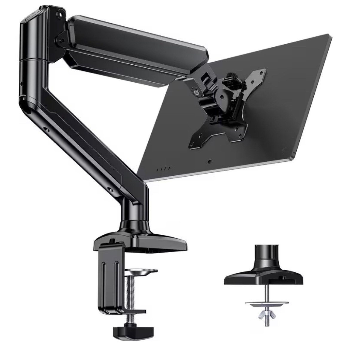 Single Monitor Arm Desk Mount Adjustable Gas Spring Monitor Stand VESA 17”-32”
