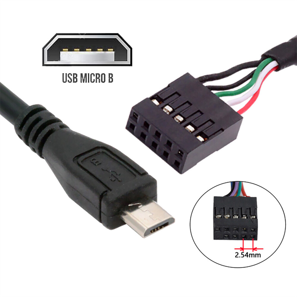CY USB 2.0 Mainboard 9pin 10pin Header to Micro USB 5Pin Cable for Mini Monitor
