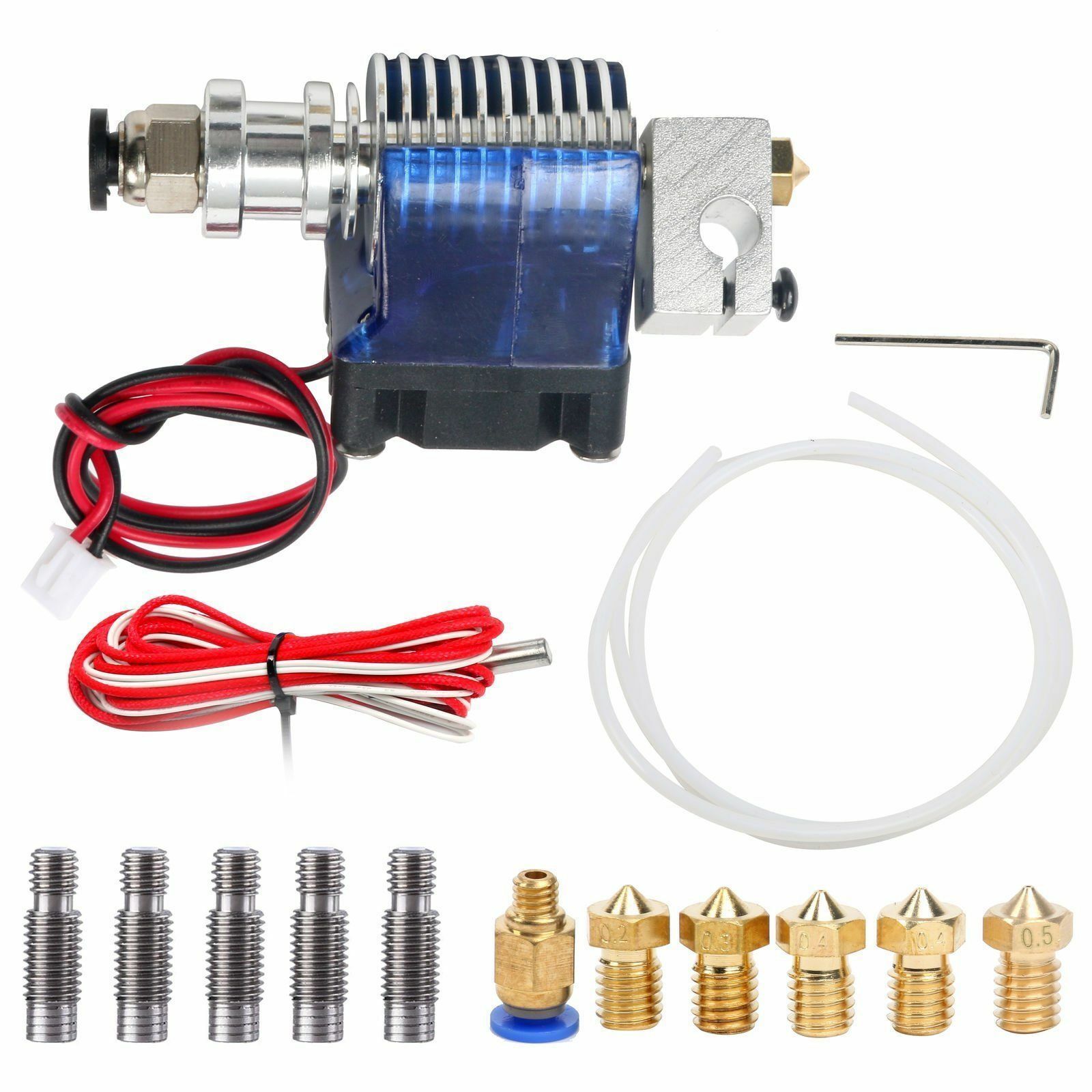 All Metal V6 J-Head Hotend Full Kit 5 Pcs Extruder Brass Print Head 5Pcs V6