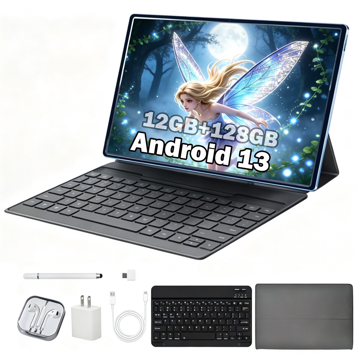 10.1inch Tablet 12GB RAM 128GB ROM Deca Core Touchscreen+Keyboard  Android 13