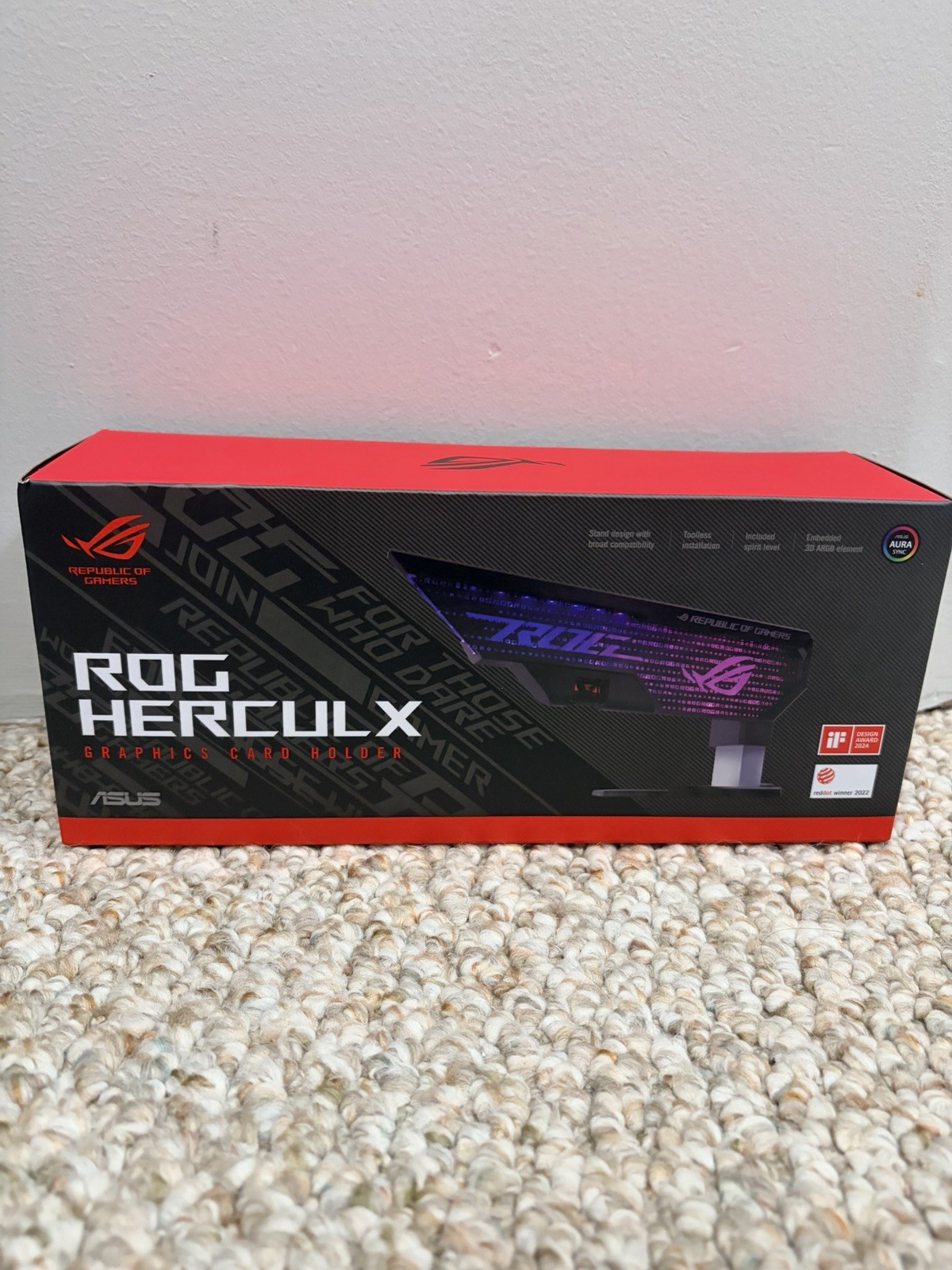 ASUS ROG Herculx Graphics Card Holder Adjustable 72-128mm PCIe Bracket
