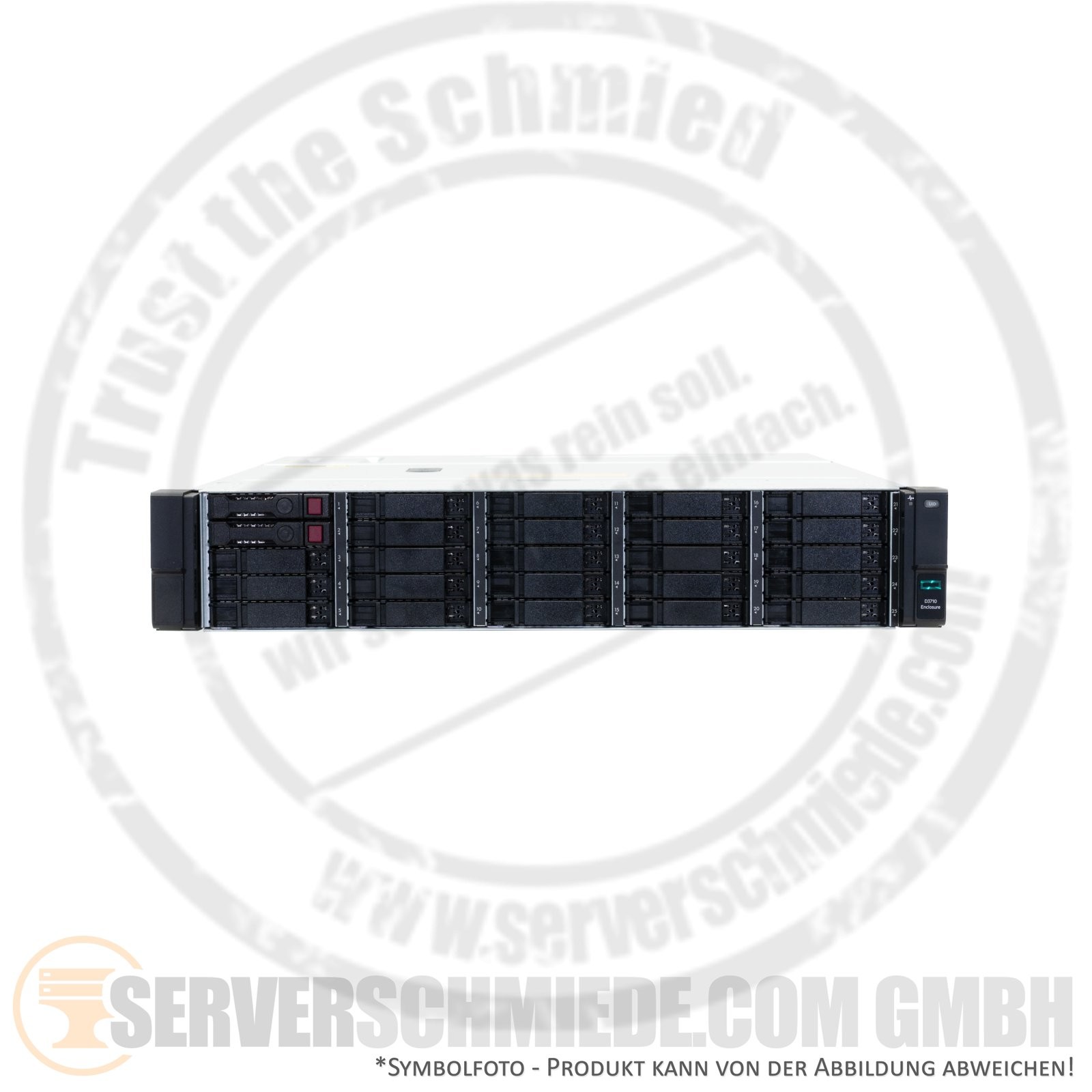 HP 19" D3710 Storage 25x 2.5" SFF HDD SSD 2x JBOD 12G SAS Controller Q1J10A 4x S