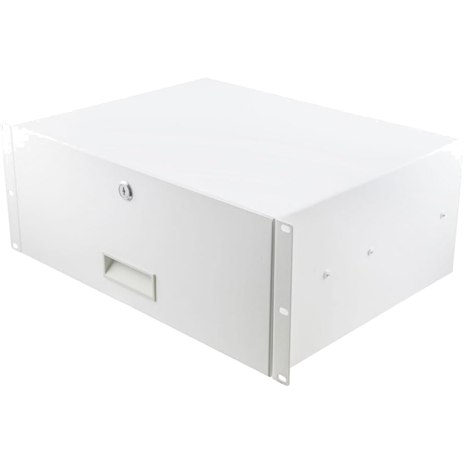 NavePoint 4U Rack Mount Drawer 19 Inch Server Cabinet Lock White