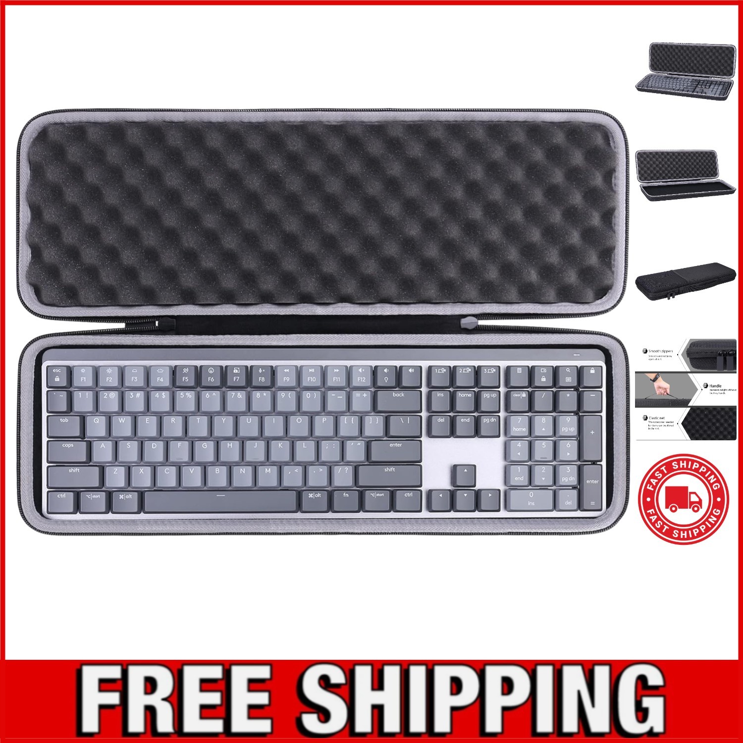 Logitech MX Mechanical Keyboard Hard Travel Case – Organize & Protect in Style