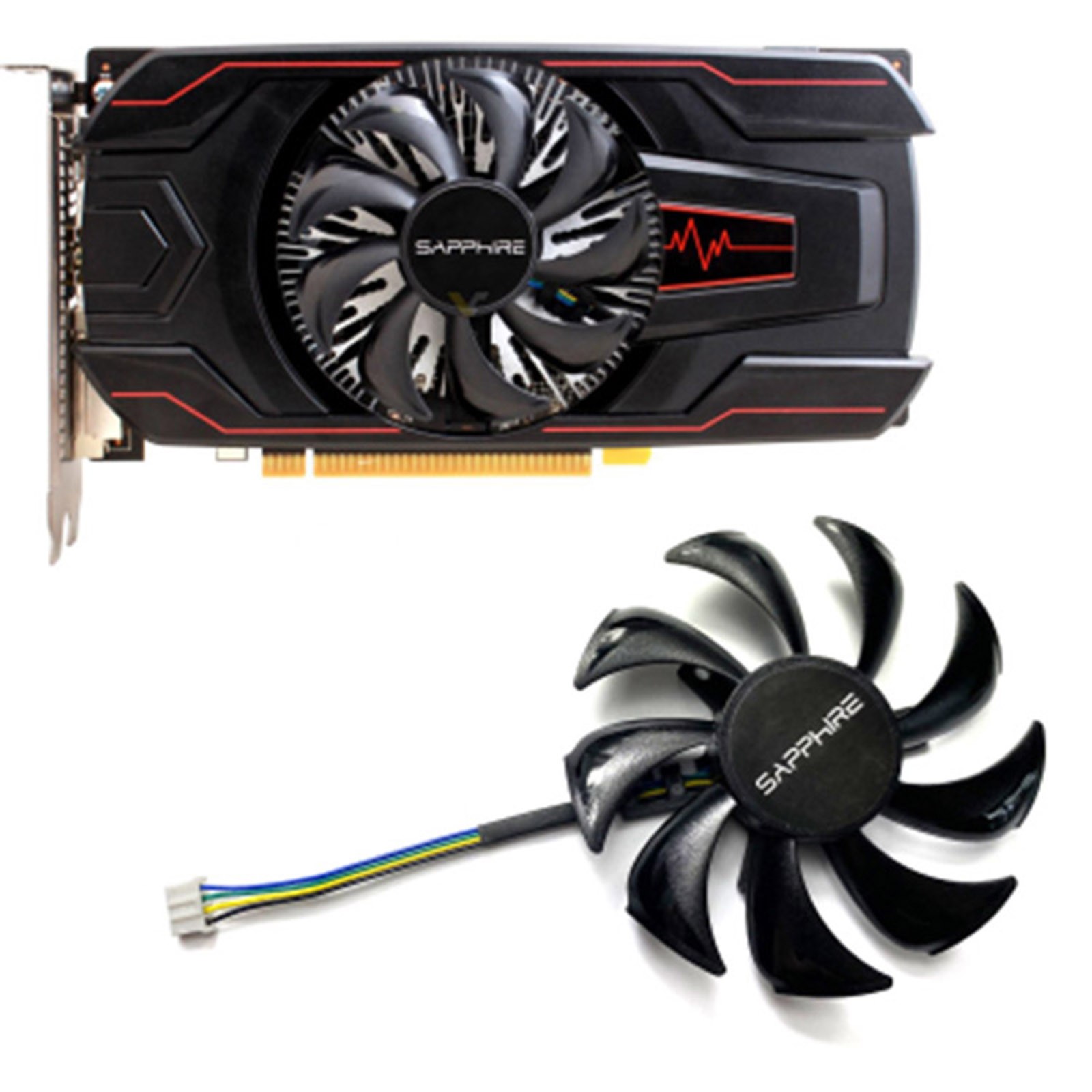 GA91S2M Cooling Fan for Sapphire RX460 RX550 2G D5 ITX OC Graphics Card Fan 1PC
