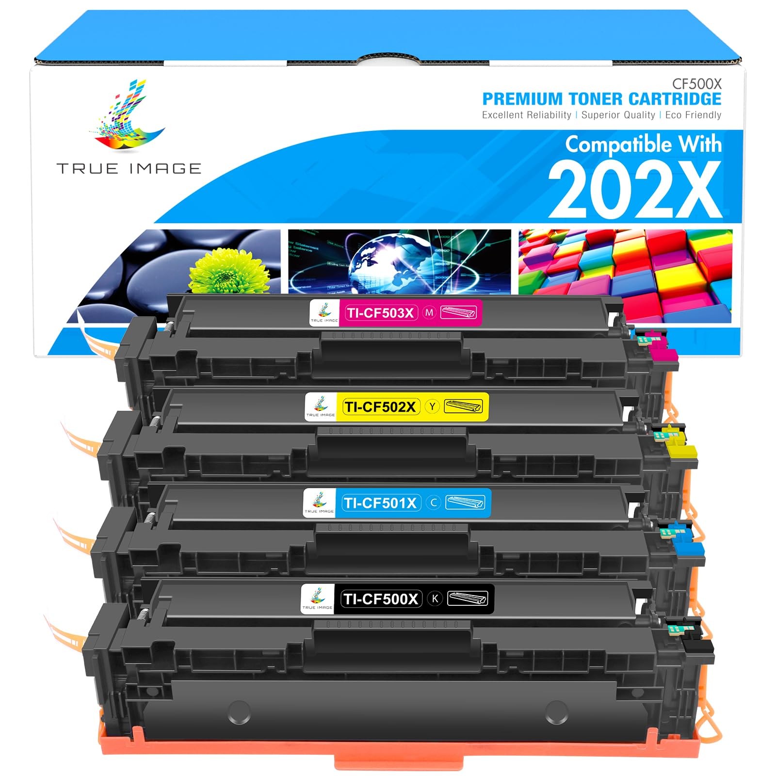 TRUE IMAGE Compatible Toner Cartridge Replacement for HP 202X CF500X CF500A ...