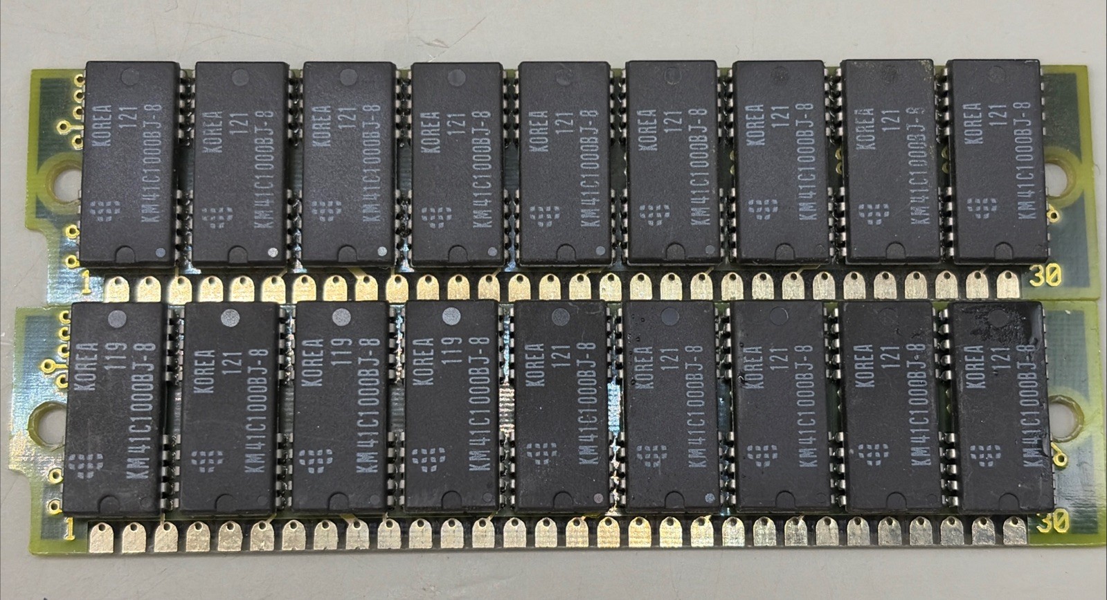2 x 1MB 30-Pin 9-chip Parity FPM Memory SIMM 2MB Apple RAM Mac IBM Memory