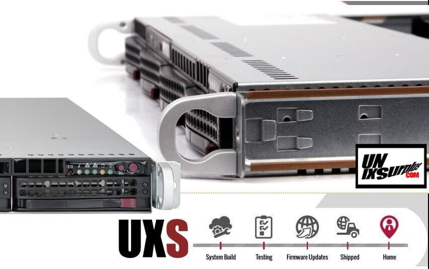 UXS Server 1U Supermicro X9DRi-LN4F+ 2x E5-2670 V2 2.5Ghz 10 Core 256GB RAM RAIL