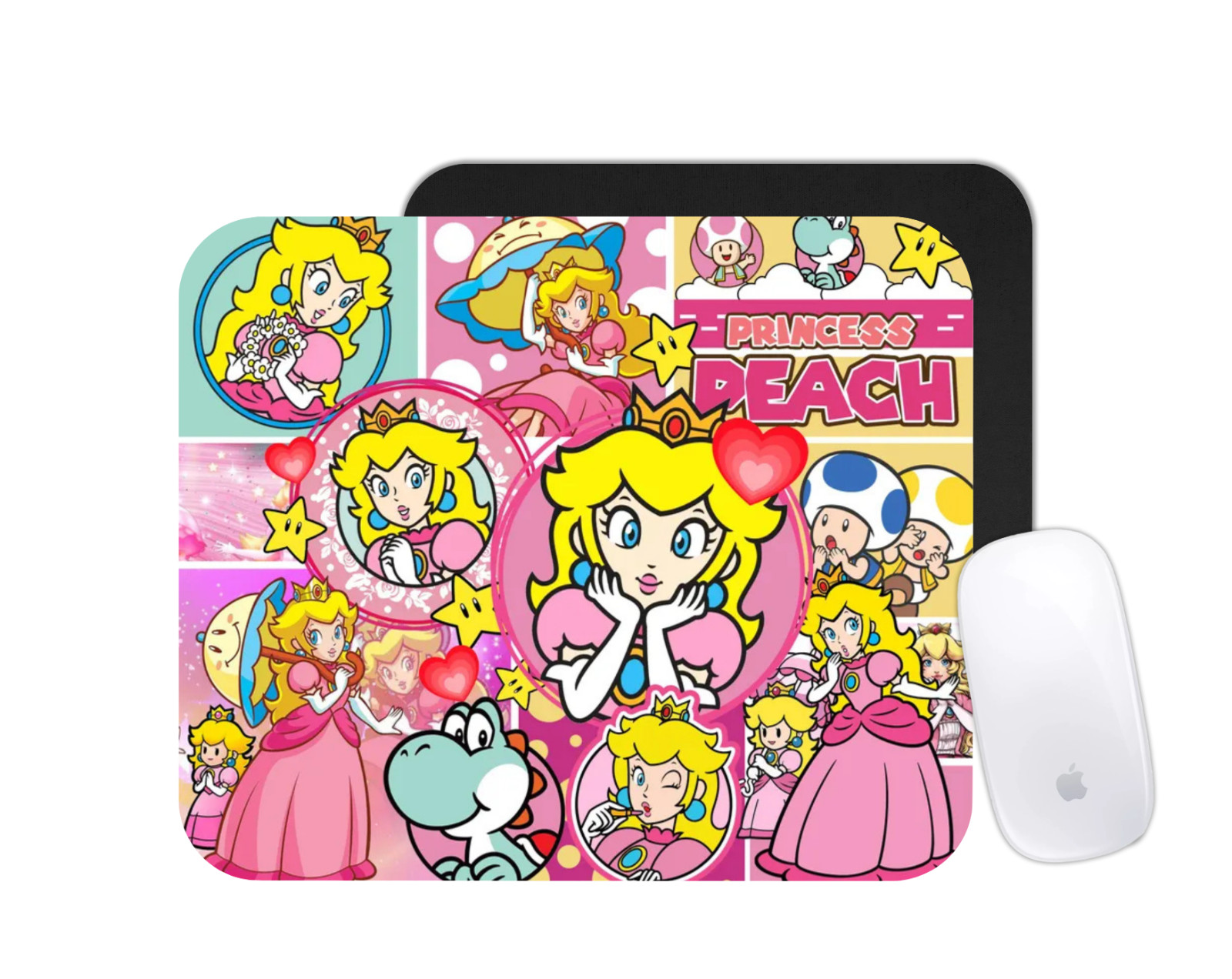 Princess Peach Mouse Pad | Pink Princess Cartoon Desk Mat | Custom Gaming Gift