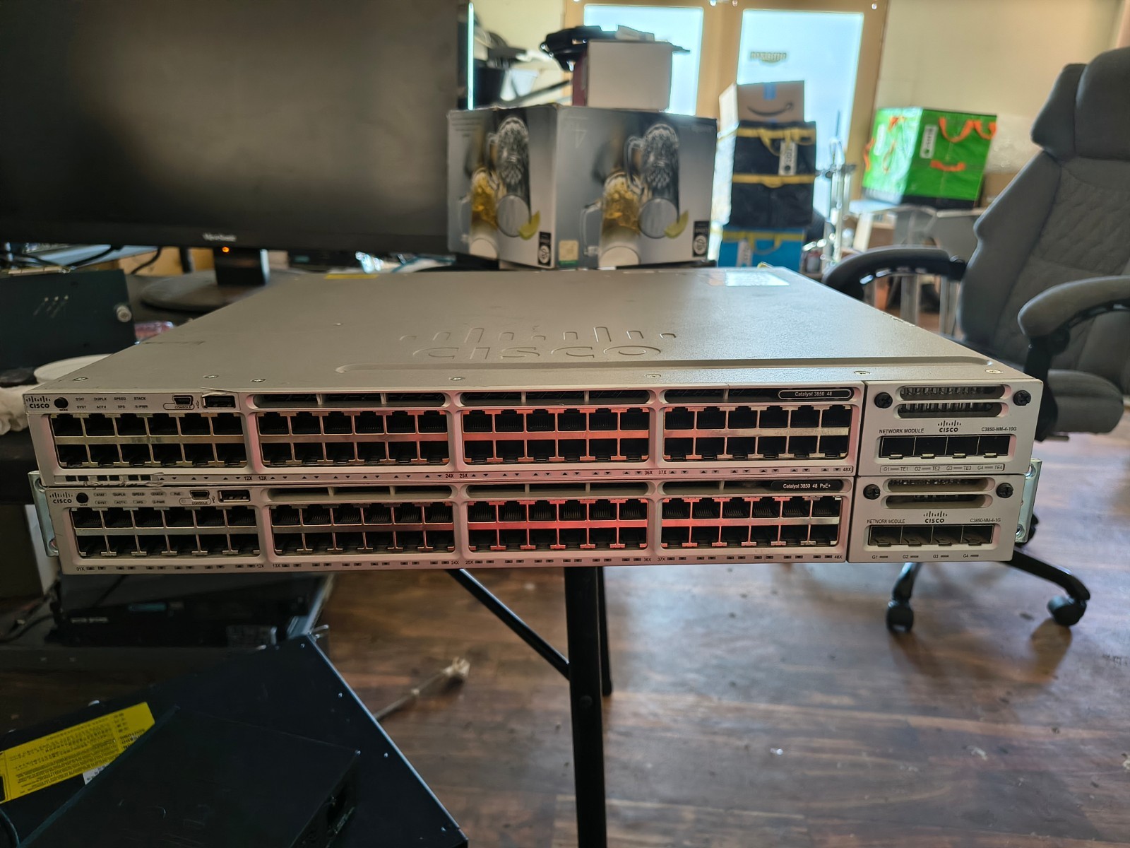 LOT OF 2 Cisco KCC-REM-TNY-WS-C3850 Catalyst 3850 48