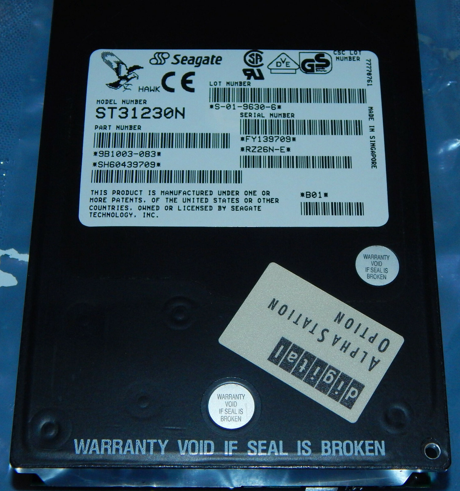 Seagate Hawk ST31230N 1GB 50pin SCSI HDD Hard Drive 1080MB AlphaStation255 RZ26F