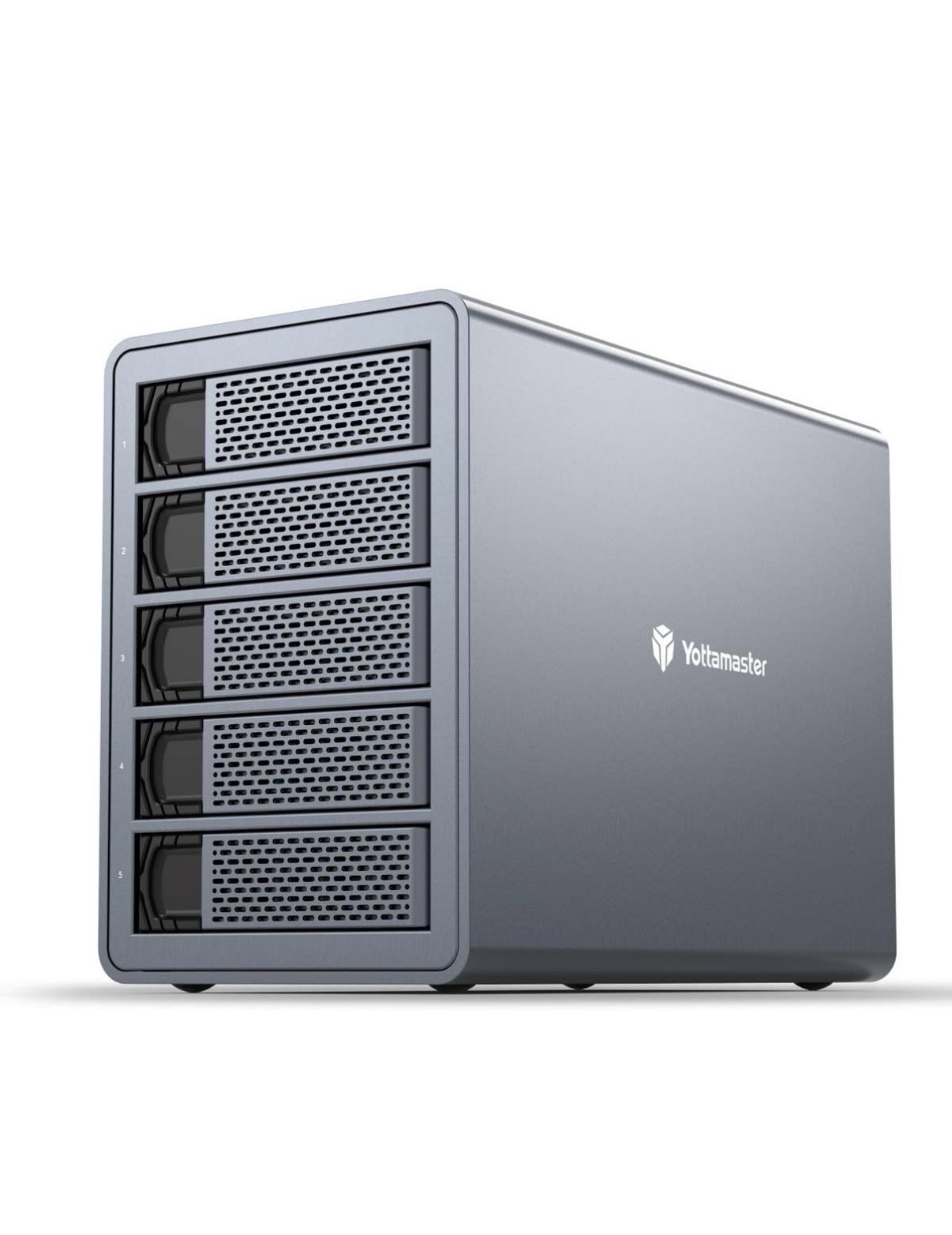 Yottamaster 5 Bay RAID Hard Drive Enclosure, Aluminum 2.5"& 3.5" SATA HDD/SSD