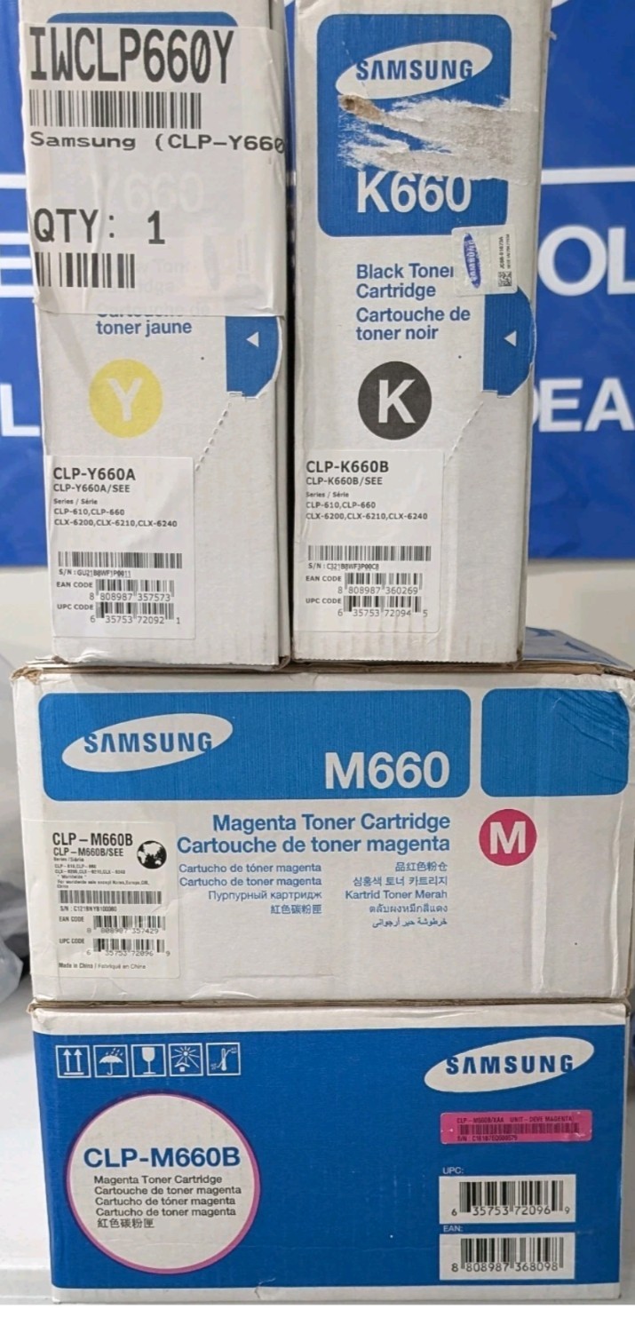SAMSUNG M660 TONER CARTRIDGEs  CLP-M660-CLP-610 660 CLX-6200 6210  6240
