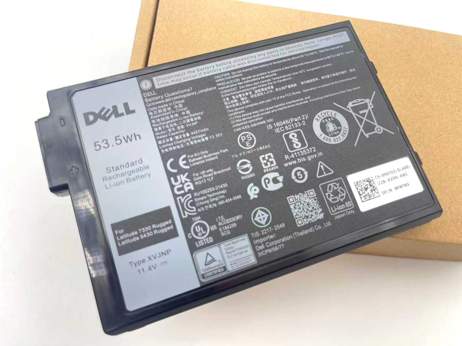 Genuine 53.5Wh XVJNP Battery For Dell Latitude 5430 Rugged Extreme Series OEM