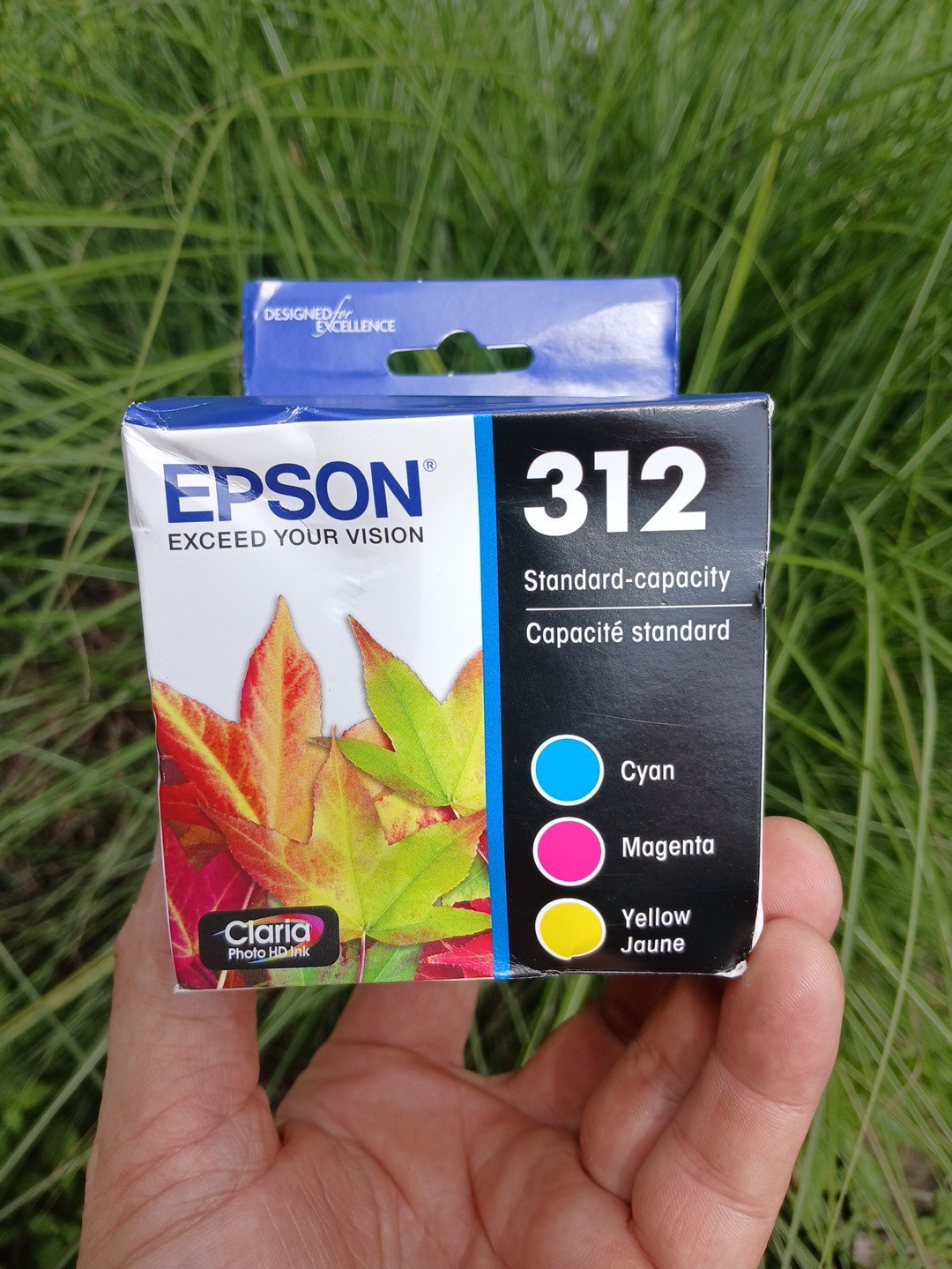 Genuine Epson 312 Ink 3 Cartridge Standard Cap Color Set Cyan Magenta Yellow 