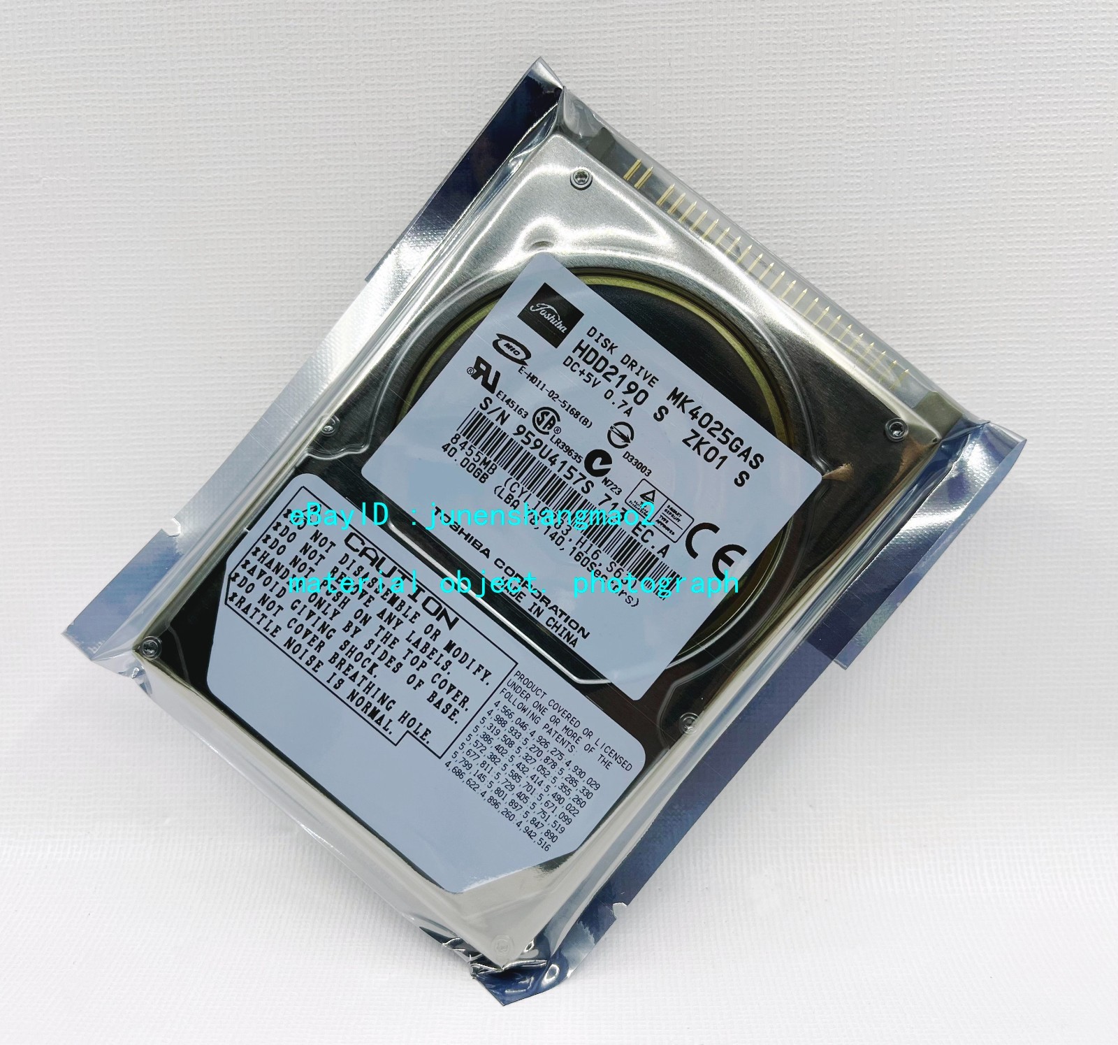 Toshiba 40GB 4200RPM MK4025GAS IDE 2.5-inch Notebook Hard Drive