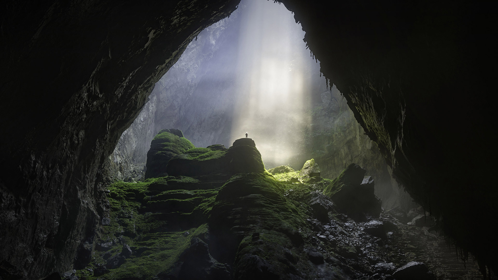 Landscape nature cave sun Custom Gaming Mat Desk